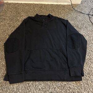 Vintage Old Navy Black Henley Pullover with Elbow Patches